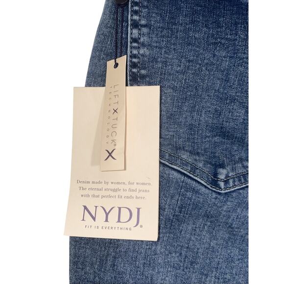 NWT NYDJ Jeans 12 Womens Stoney Blue Marilyn Straight High Rise Stretch Denim - Picture 4 of 12